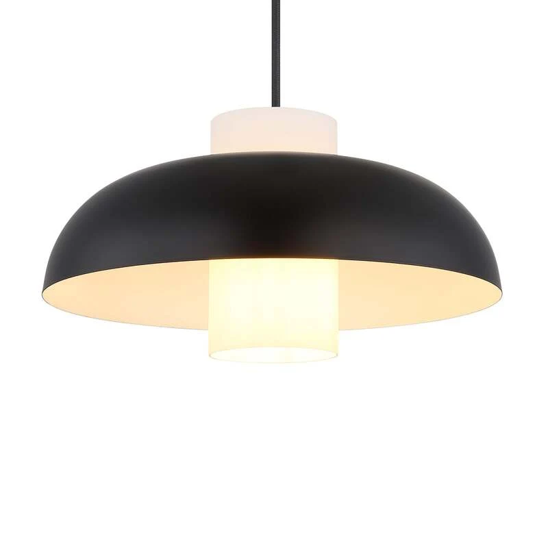 B-Ware Globo Pendellampe Hängeleuchte Lowe schwarz matt Metall Ø 38 cm E27 LED Leuchte