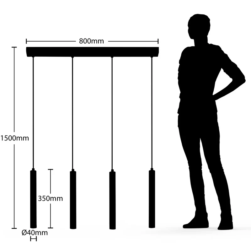 B-Ware Arcchio LED Hängeleuchte Pendelleuchte Kammeron schwarz Metall 80 cm LED 30127