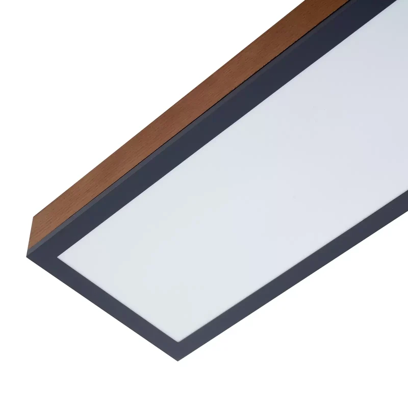 B-Ware Lindby Deckenleuchte Deckenlampe LED Laviona Holzdekor graphitgrau weiß 80 cm