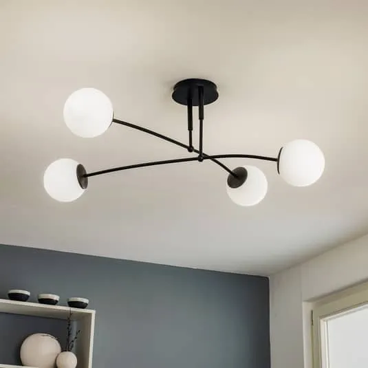 B-Ware Euluna Deckenlampe Deckenlampe Lampe Leuchte Pregos 4 in Schwarz vierflammig