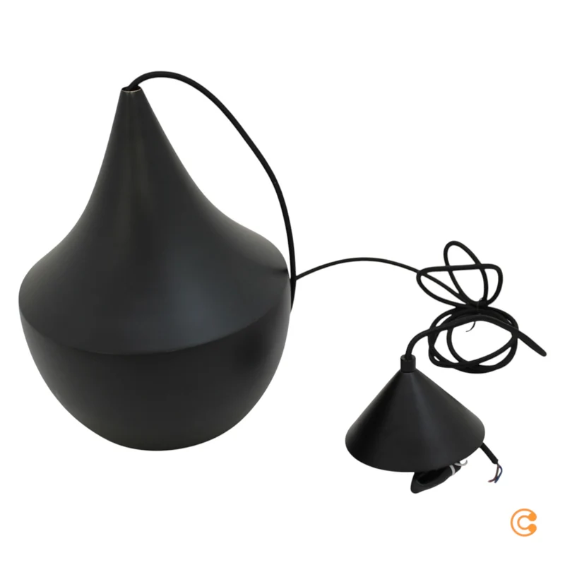 B-Ware Tom Dixon Pendelleuchte Hängeleuchte Beat Fat LED Schwarz Messing Warmweiß Ø24cm