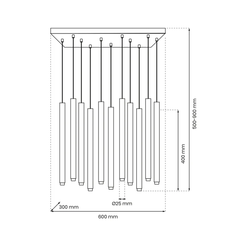 B-Ware Hängeleuchte Monza schwarz gold elfflammig Deckenlampe Deckenleuchte Lampe S659