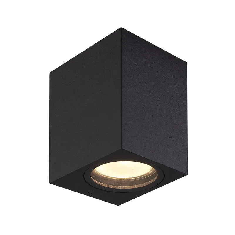 4x B-Ware Prios Außenwandleuchte Wandlampe LED schwarz eckig 10 cm Lampe Spot 4 STÜCK
