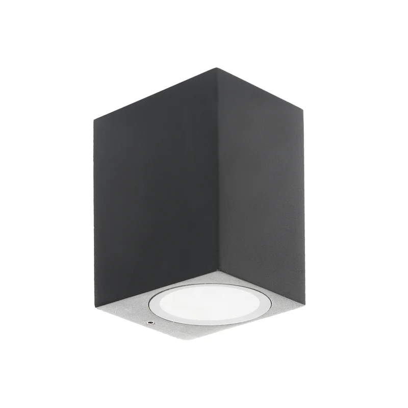 4x B-Ware Prios Außenwandleuchte Wandlampe LED schwarz eckig 10 cm Lampe Spot 4 STÜCK