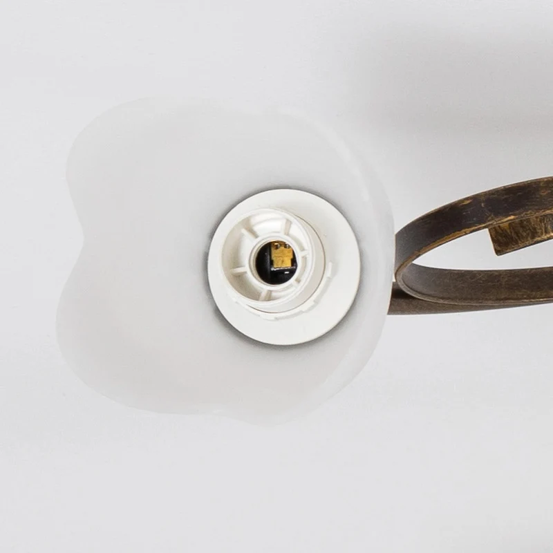 B-Ware Deckenleuchte Lampe Odino Metall Glas bronze weiß satiniert E14 LED dimmbar