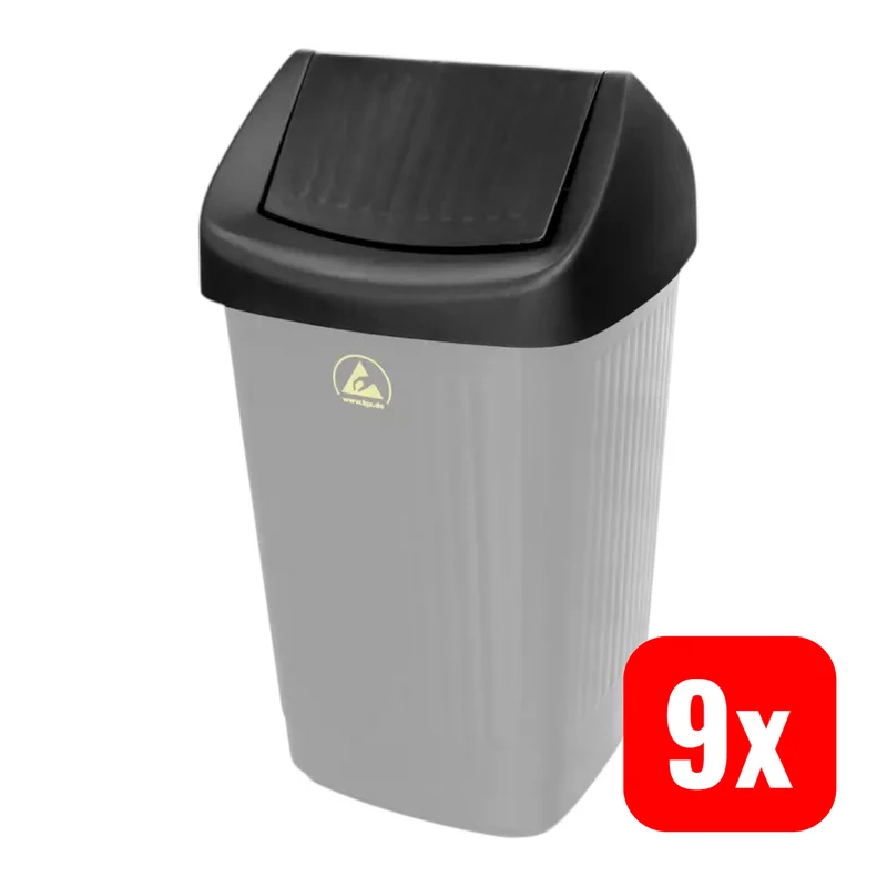 9x B-Ware BJZ Schwingdeckel Deckel Kunststoff Schwarz ESD 365 x 174 x 365 mm 9 STÜCK
