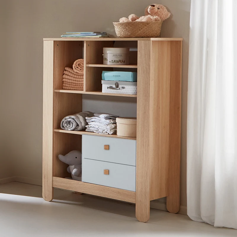 B-Ware LITTLE ONE Standregal Regal Kinderzimmer Aufbewahrung Schrank Kommode lichtgrau