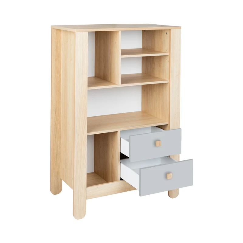 B-Ware LITTLE ONE Standregal Regal Kinderzimmer Aufbewahrung Schrank Kommode lichtgrau
