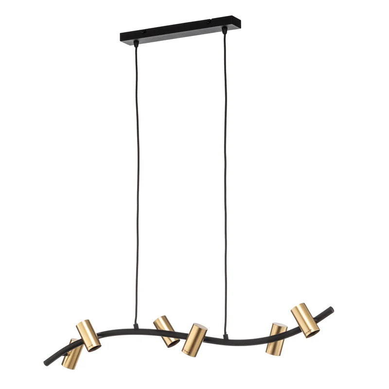 B-Ware Lindby Hängeleuchte Anito schwarz/gold Metall 100cm E27 Deckenleuchte Lampe S738