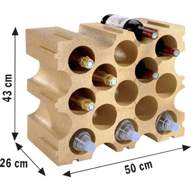 4x B-Ware Mottez Flaschenwürfel Flaschenregal Aufbewahrung Ø92mm 15 Flaschen 4 STÜCK