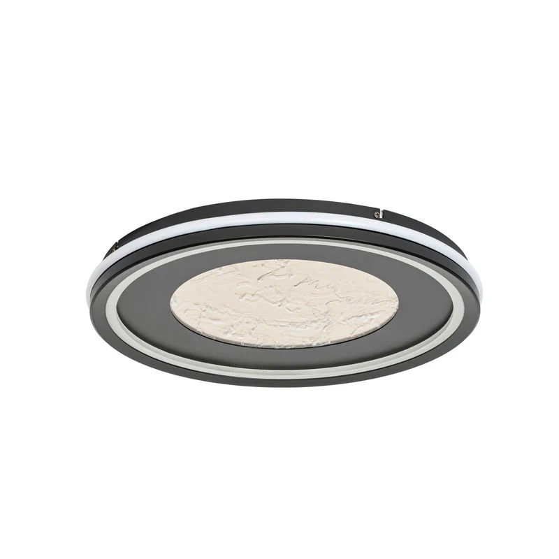 B-Ware Lucande Deckenleuchte Deckenlampe LED Tillian schwarz gold dimmbar 50cm warmweiß