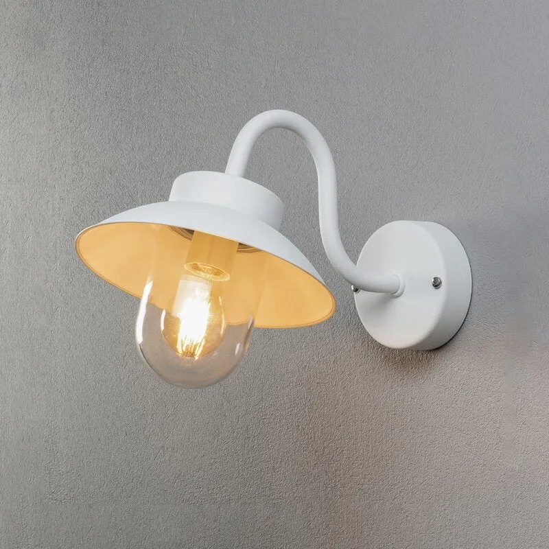 B-Ware Konstsmide Außenwandleuchte Lampe Vega Mini Außenleuchte weiß Breite 22 cm