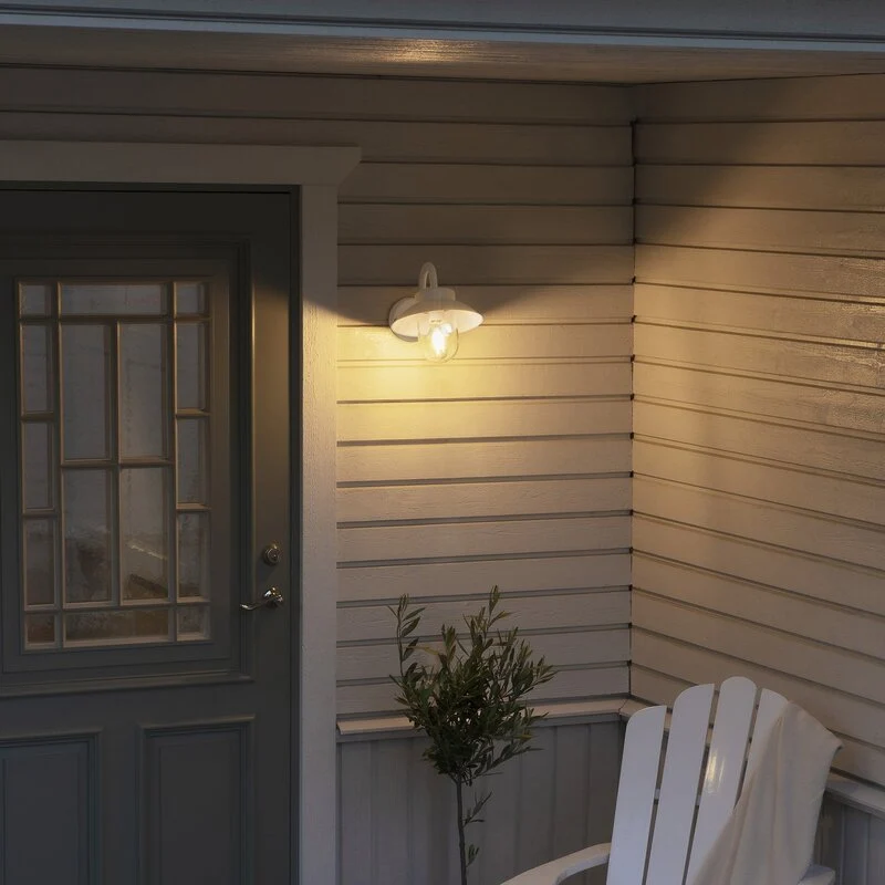 B-Ware Konstsmide Außenwandleuchte Lampe Vega Mini Außenleuchte weiß Breite 22 cm