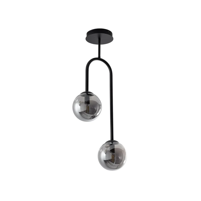 B-Ware Deckenlampe Atria Deckenleuchte Glasrauchgrau Schwarz dimmbar SIEHE TEXT/FOTO