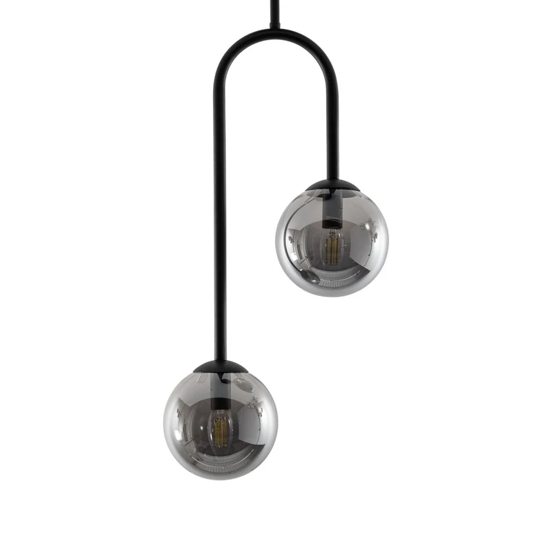 B-Ware Deckenlampe Atria Deckenleuchte Glasrauchgrau Schwarz dimmbar SIEHE TEXT/FOTO