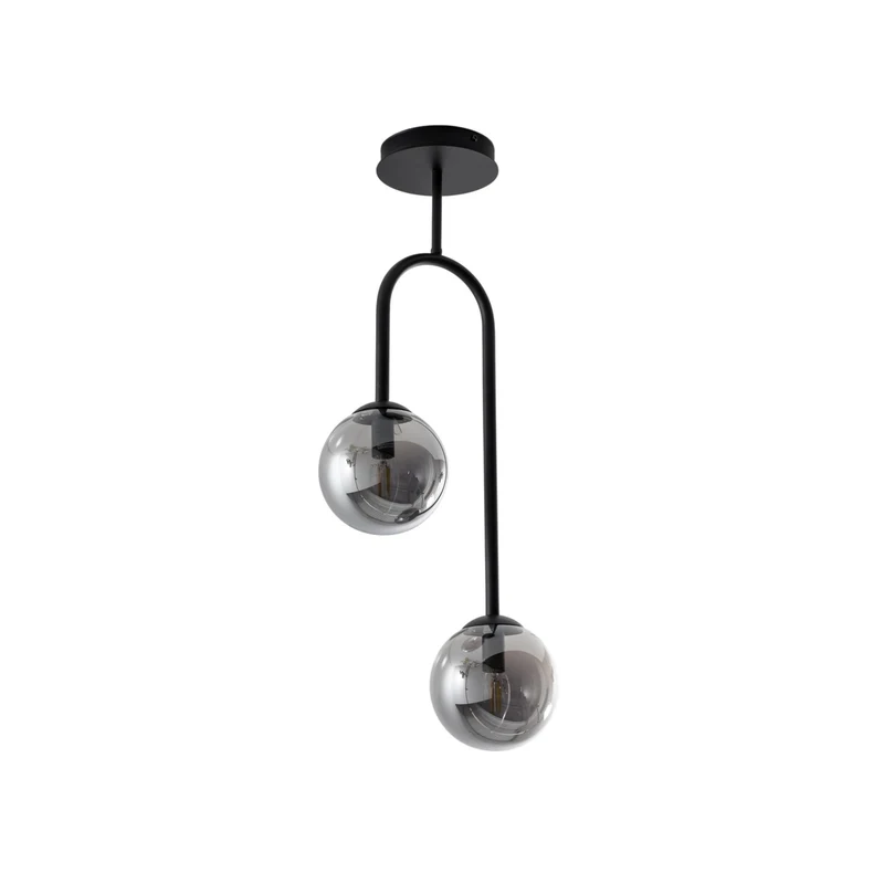 B-Ware Deckenlampe Atria Deckenleuchte Glasrauchgrau Schwarz dimmbar SIEHE TEXT/FOTO