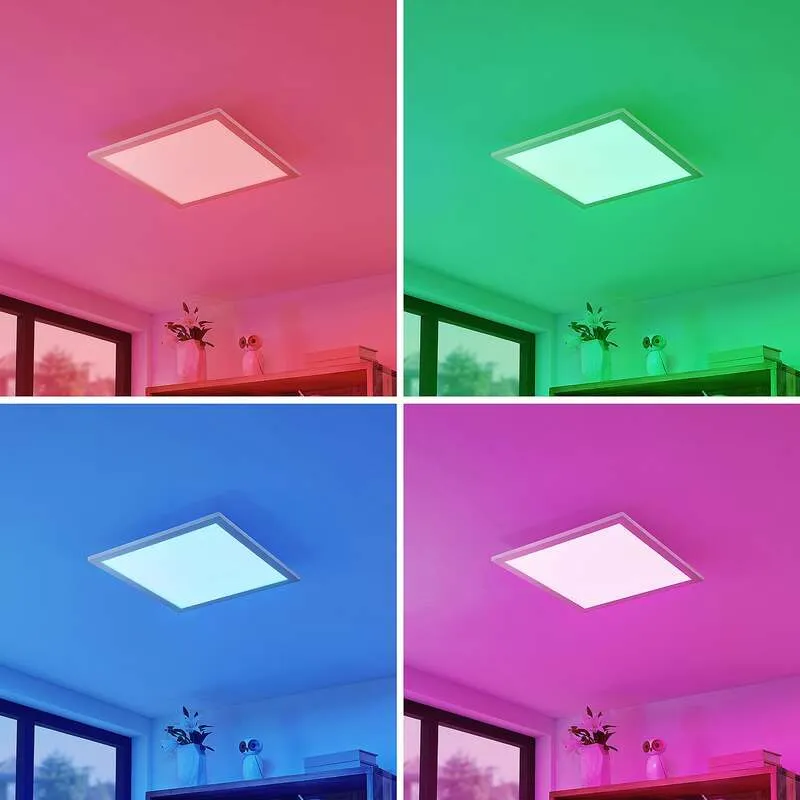 B-Ware Lindby Kjetil LED-Deckenpanel Deckenlampe Deckenlampe Lampe RGB 40 x 40 cm