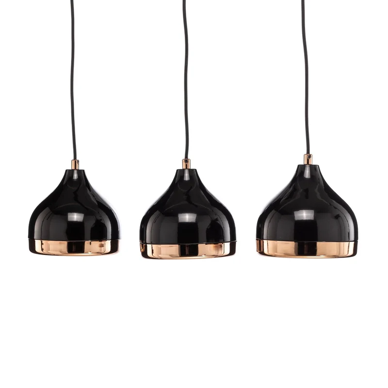 B-Ware Opviq Folse Tropfen Pendelleuchte Deckenleuchte Deckenlampe 3-flammig Schwarz