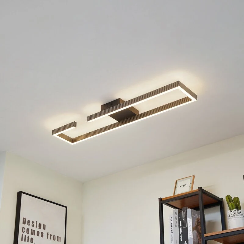 B-Ware Deckenleuchte Lampe Lucande LED schwarz Aluminium Yvor Leuchte Leuchtmittel e470