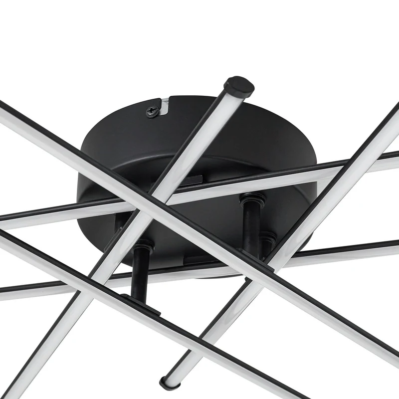 B-Ware Lindby Deckenleuchte Lampe LED Elviano schwarz Ø 80 cm 3000 K Aluminium Leuc373