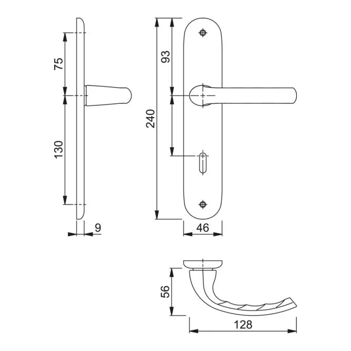 5x B-Ware Hoppe Langschildgarnitur Tôkyô Türbeschlag DIN Innentür Aluminium Silber 5 STÜCK