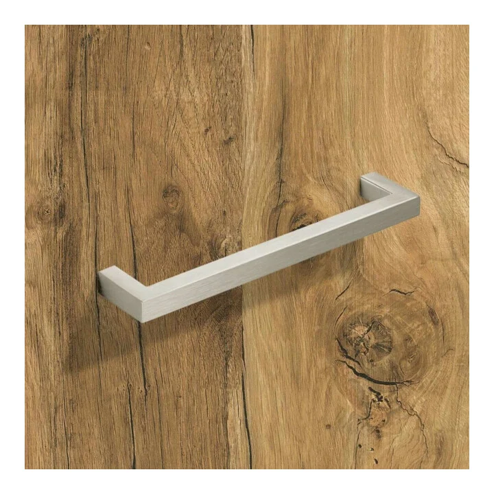 17x B-Ware HETTICH Möbelgriff Griff Anzio Edelstahl 192 mm Knauf gebürstet 202 mm 17 STÜCK