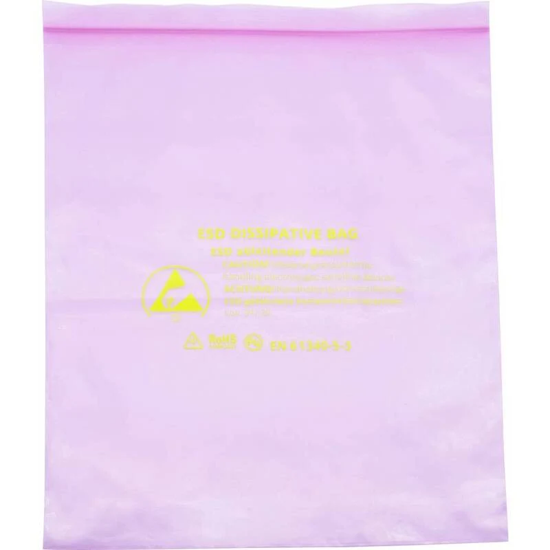 4x B-Ware Quadrios ESD Beutel Tasche Antistatikbeutel Transparent 30x40 cm Pink 40 STÜCK