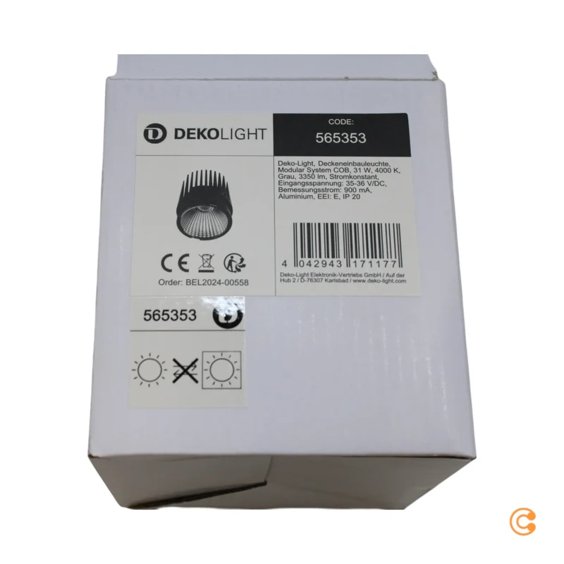B-Ware Deko Light Modular System Einbauleuchte LED COB 31W Grau fest eingebaut EEK E