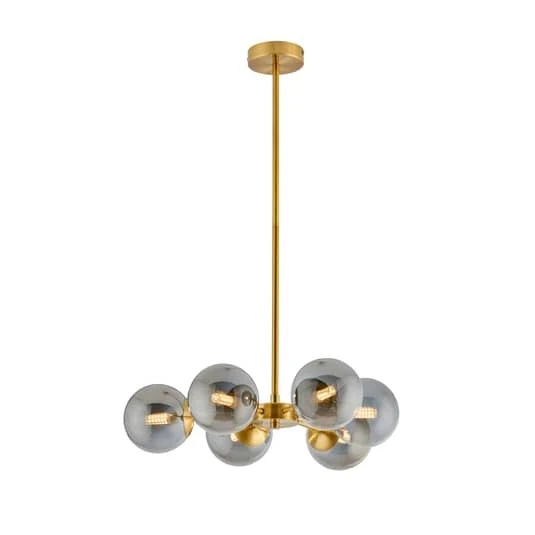 B-Ware Viokef Hängeleuchte Fiore Hängelampe Deckenlampe Lampe Leuchte gold sechsflammig