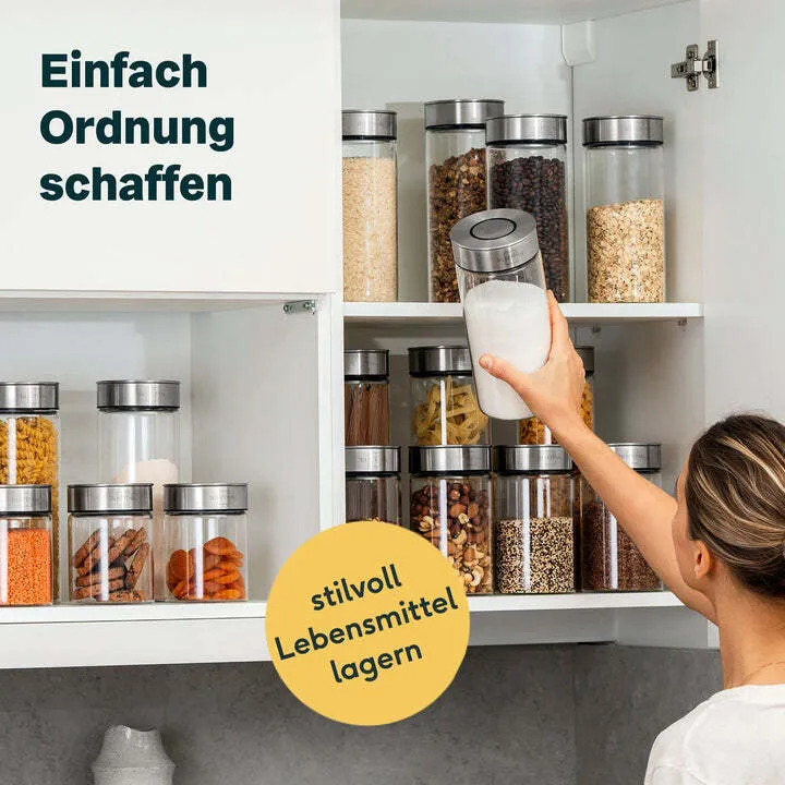 B-Ware SILBERTHAL Vorratsglas Aufbewahrungsbehälter 4er Set Lebensmittel Glas Silkon