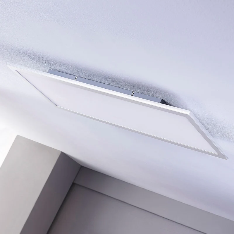B-Ware LED Panel Deckenleuchte Lichtspender Lindby Livel CCT Silber Alu SIEHE TEXT/FOTO