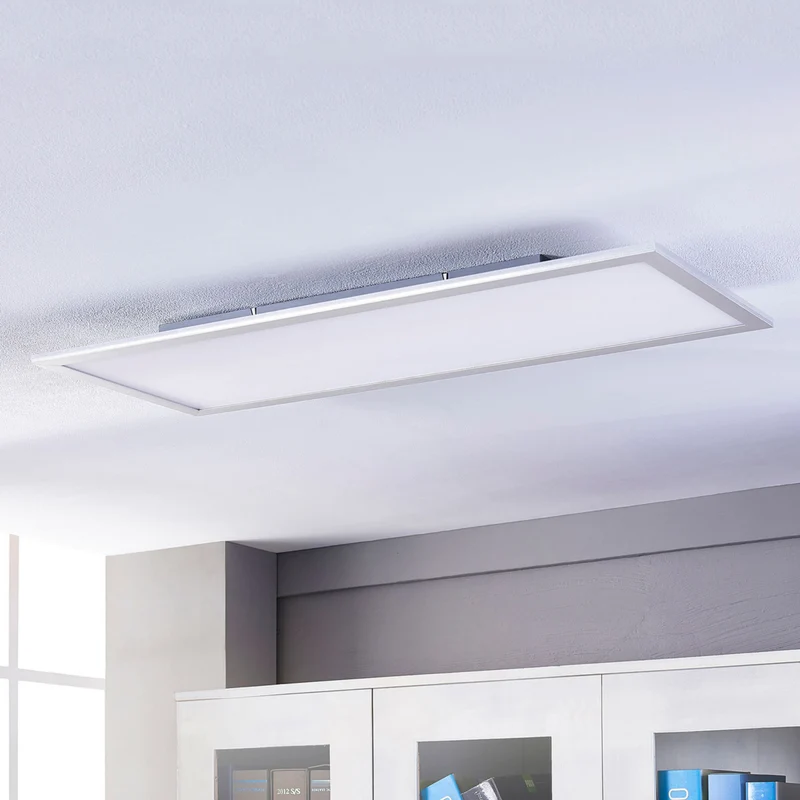 B-Ware LED Panel Deckenleuchte Lichtspender Lindby Livel CCT Silber Alu SIEHE TEXT/FOTO