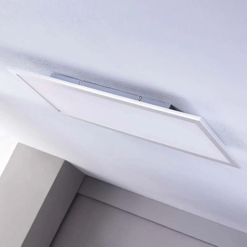 B-Ware LED Panel Deckenleuchte Lichtspender Lindby Livel CCT Silber Alu SIEHE TEXT/FOTO