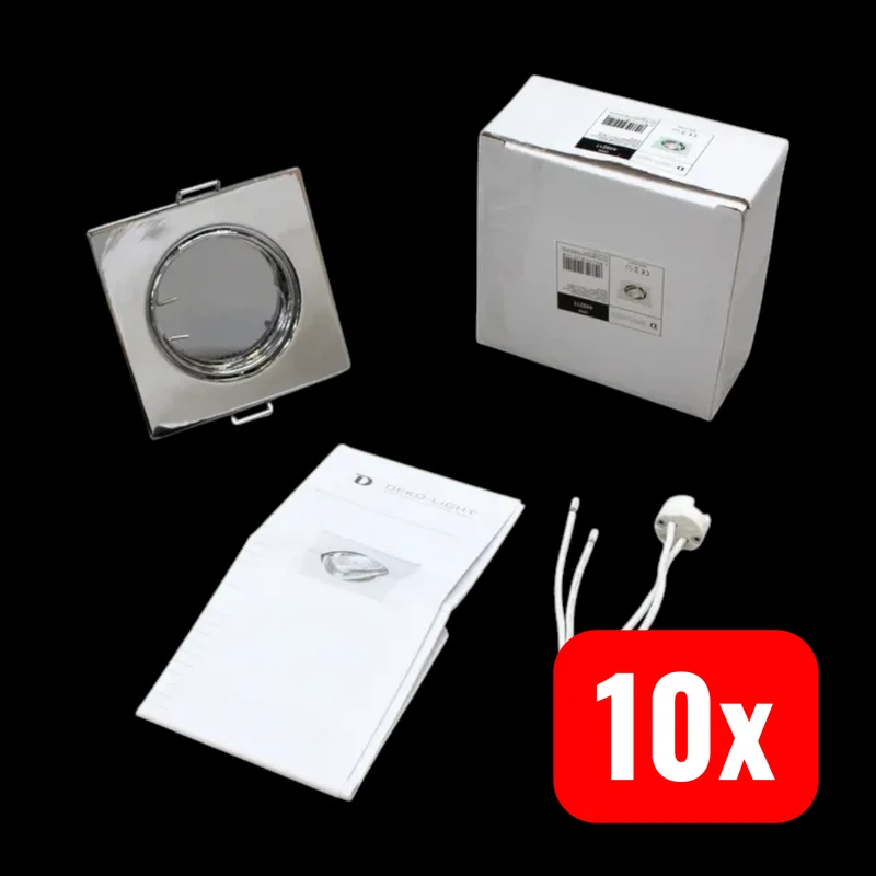 10x B-Ware Deko Light Deckeneinbauring Einbaustrahler GU5.3 MR16 Alu Silber Chrom 10 STÜCK