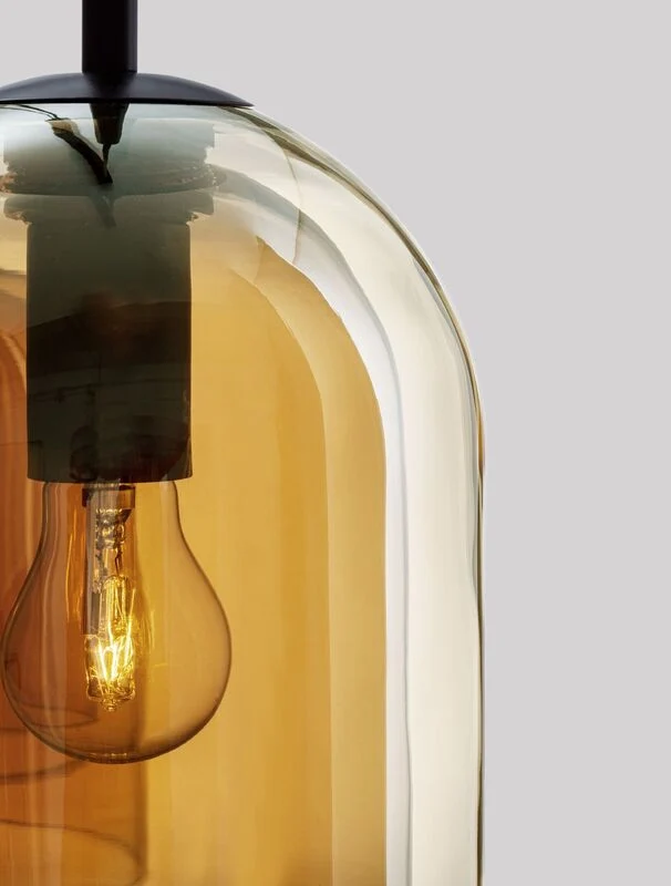 B-Ware Nova Luce Pendelleuchte Hängeleuchte VELOR Lampe E27 Bernstein SIEHE TEXT/FOTO