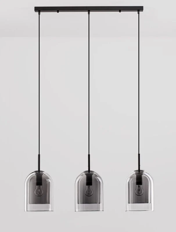 B-Ware Nova Luce Pendelleuchte Hängeleuchte VELOR E27 LED Rauchgrau SIEHE TEXT/FOTO