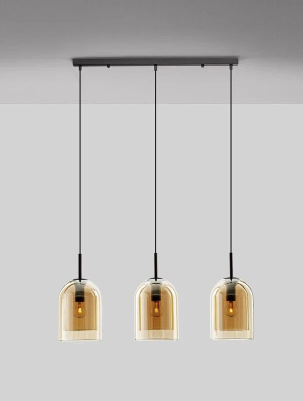B-Ware Nova Luce Pendelleuchte Hängeleuchte VELOR Lampe LED Bernstein SIEHE TEXT/FOTO