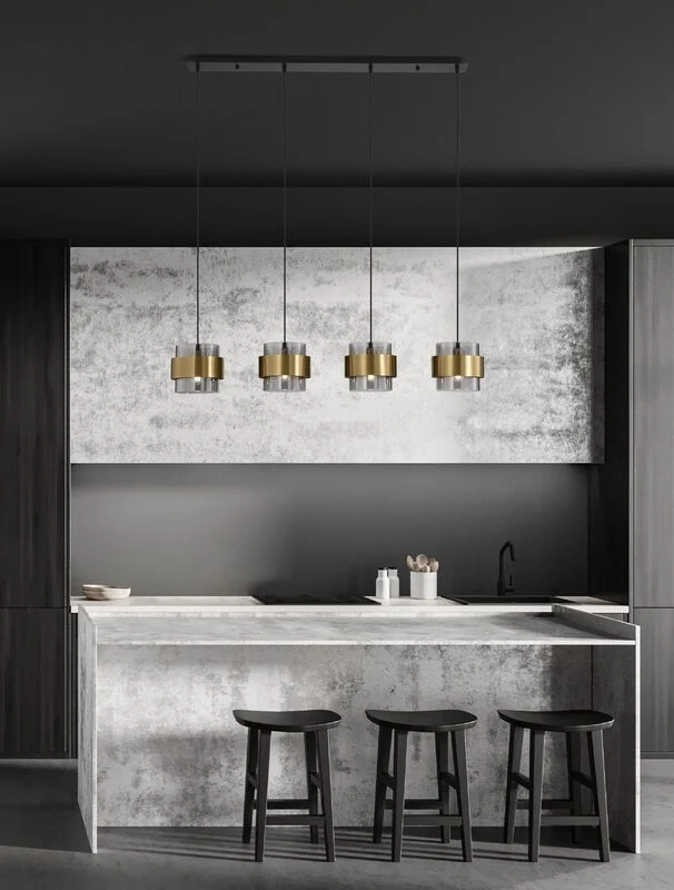 B-Ware Nova Luce Pendelleuchte Hängeleuchte SIANNA E27 LED 4-fach Gold SIEHE TEXT/FOTO