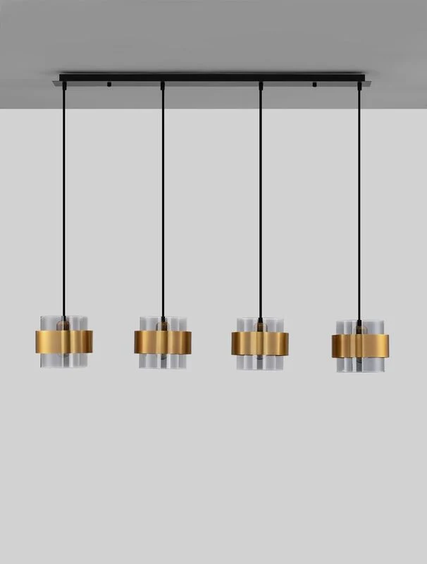 B-Ware Nova Luce Pendelleuchte Hängeleuchte SIANNA E27 LED 4-fach Gold SIEHE TEXT/FOTO