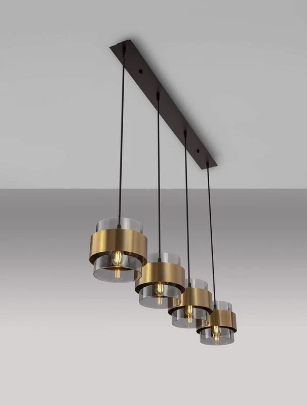 B-Ware Nova Luce Pendelleuchte Hängeleuchte SIANNA E27 LED 4-fach Gold SIEHE TEXT/FOTO