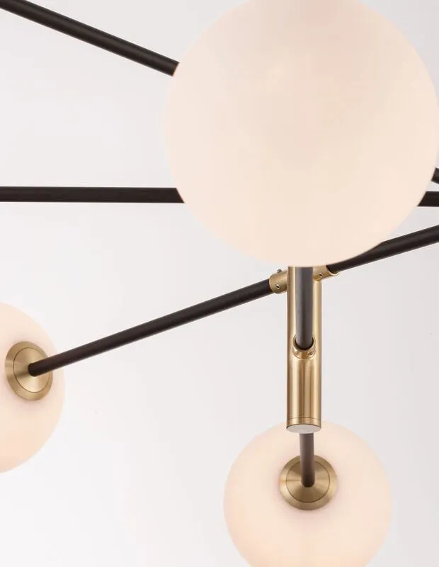 B-Ware Nova Luce Pendelleuchte Hängeleuchte VITRA LED Gold Glas Metall SIEHE TEXT/FOTO