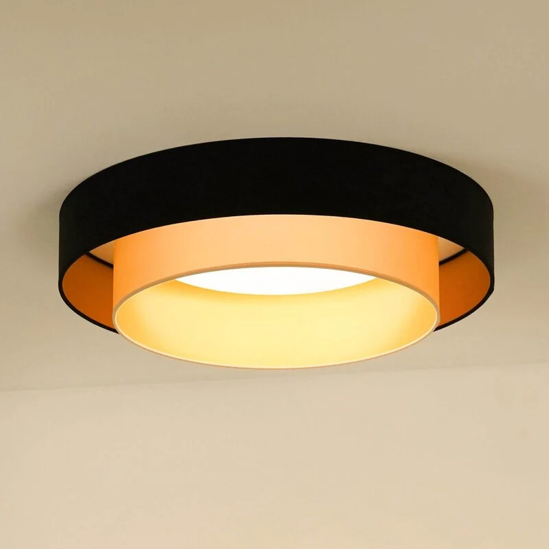 B-Ware Luneta LED Deckenlampe Leuchte Fernbedienung schwarz gold Samt SIEHE TEXT/F753