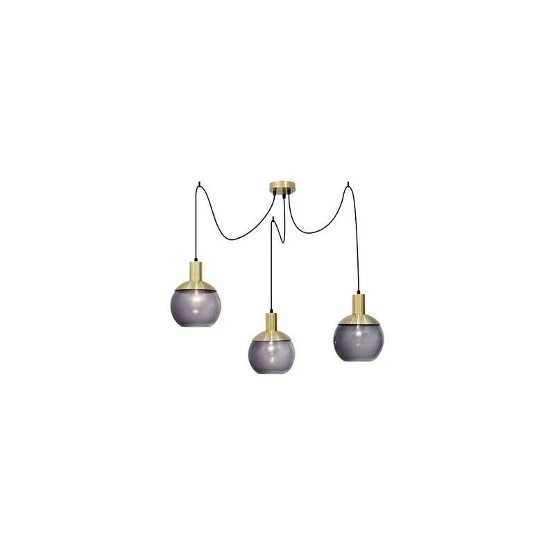 B-Ware Nova Luce Pendelleuchte Hängelampe Odessa Kugeln Rauchglas LED SIEHE TEXT/F589