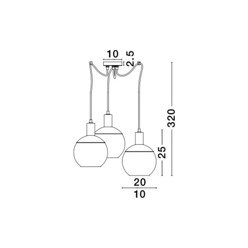 B-Ware Nova Luce Pendelleuchte Hängelampe Odessa Kugeln Rauchglas LED SIEHE TEXT/F589