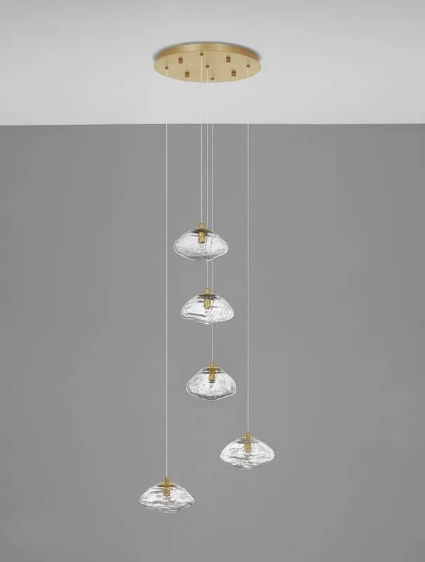 B-Ware Nova Luce Pendelleuchte Hängeleuchte KING G9 LED 5-fach Gold SIEHE TEXT/FOTO
