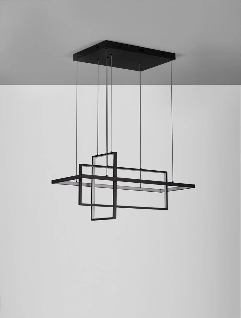 B-Ware Nova Luce Pendelleuchte CLEA Hängeleuchte Schwarz LED CCT SIEHE TEXT