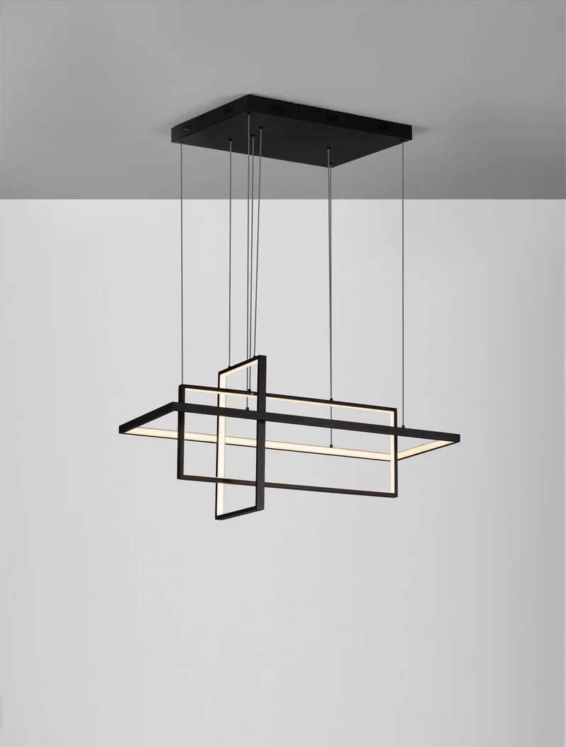 B-Ware Nova Luce Pendelleuchte CLEA Hängeleuchte Schwarz LED CCT SIEHE TEXT