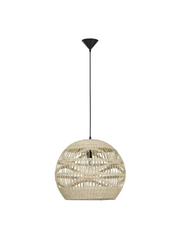 B-Ware Nova Luce Pendelleuchte Hängeleuchte MARLO Rattan LED Beige 205x48cm SIEHE TEXT