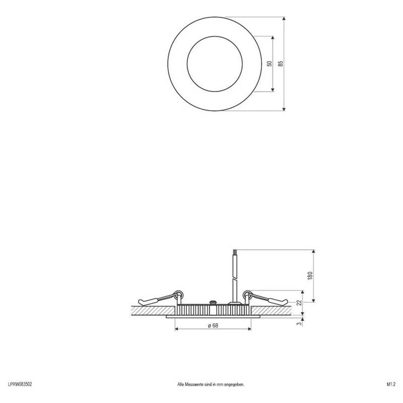 35x B-Ware EVN LED Einbaupanel Deckenleuchte Panel Warmweiß Weiß Aluminium 5W 85mm 35 STÜCK