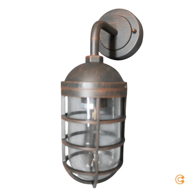 B-Ware Wandleuchte Außenwandlampe Leuchte Gero Metall Glaslampenschirm E27 LED IP44